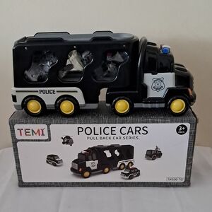 Police Transporter Toy Truck - Black and White